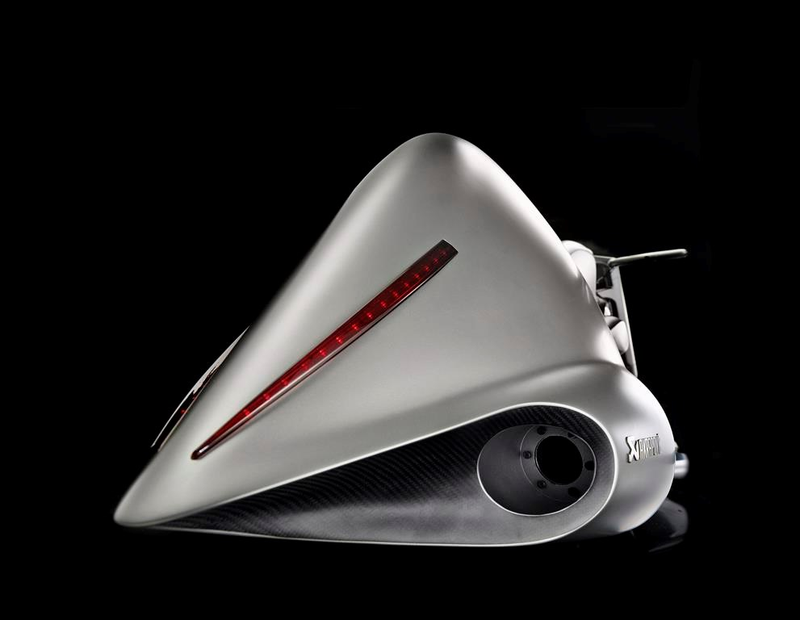 Illustration for article titled The Akrapovič Full Moon bike is like a Vespa from the future